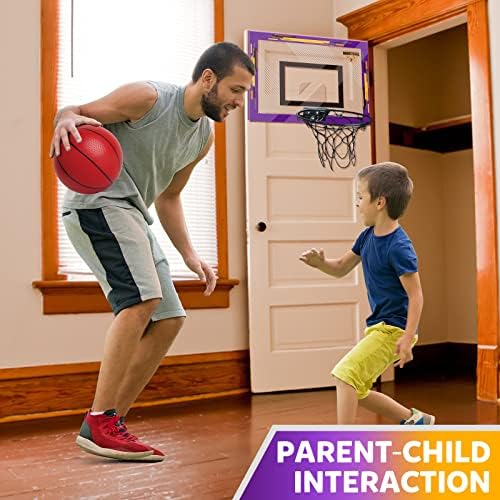 נקודת שמחה! מיני כדורסל חישוק מקורה, כדורסל צעצוע סט עם אביזרים מלאים לילדים ואוהבי כדורסל, מתנות