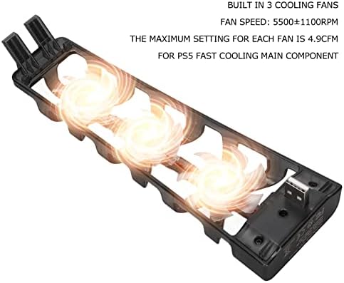 עבור מאוורר קירור PS5, חיצוני Cooler Cooler רעש נמוך 3 מעריצים מערכת קונסולה מיני מערכת קירור מיני