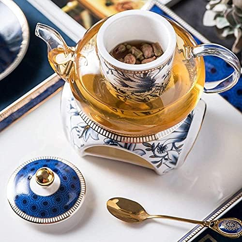 Lianxiao - כוס תה וכף צלוחית סט חרסינה סט תה עצם סין כוס קפה סט תה מתאימים לתה אחר הצהריים וקפה אחר הצהריים