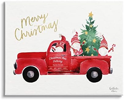 תעשיות סטופל חג שמח חג שמח משאית אדומה סנטה גמדים ועץ, עיצוב מאת Heatherlee Chan