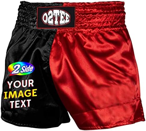 O2TEE מותאם אישית יוניסקס בסיסי MMA MAAY מכנסיים קצרים תאילנדים לגברים לנשים ילדים אגרוף אגרוף כושר קיקבוקסינג