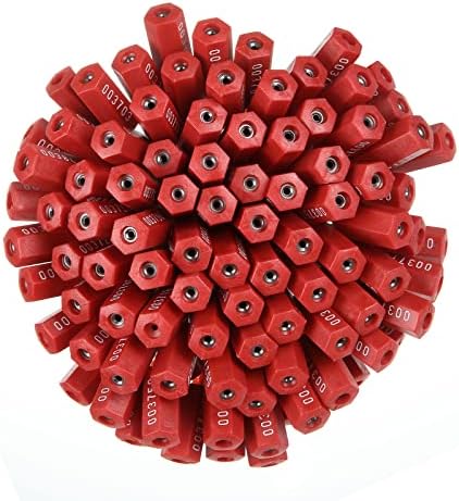 100 יחידות פלדה אבטחת כבל חותמות ממוספר לחבל הוכחת אבטחת תגים, אדום למשוך טייט מיכל חותמות חוט חותמות, מתכת