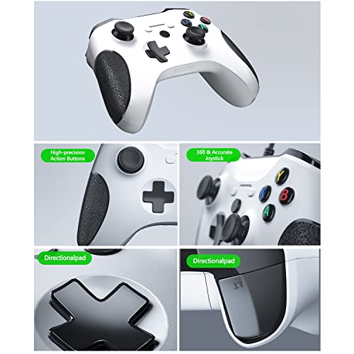 החלפת בקר חוטי מחלקה לבקר Xbox One, ג'ויסטיק Gamepad Wired עם רטט כפול תואם ל- Xbox One S/X ו- Win 7/8/10