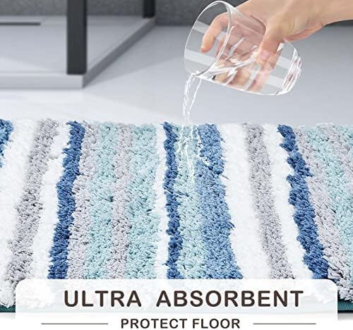 שטיחי אמבטיה קוזריים מגדירים 2 חלקים, מחצלת אמבטיה מיקרופייבר רך במיוחד ושטיח אסלה בצורת U