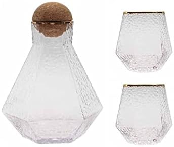 קנקן מים כוסות זכוכית קומקום זכוכית גיאומטרית כוס מים קרים סט כוס שתייה כלי שתייה פשוט סיר מים פשוט קנקן מים חמים/קר