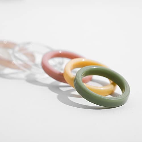קולסו אופנה צבעוני שקוף שרף כיכר עגול שמנמן טבעות לנשים בציר צב אצבע מפרק טבעות תכשיטים-65121