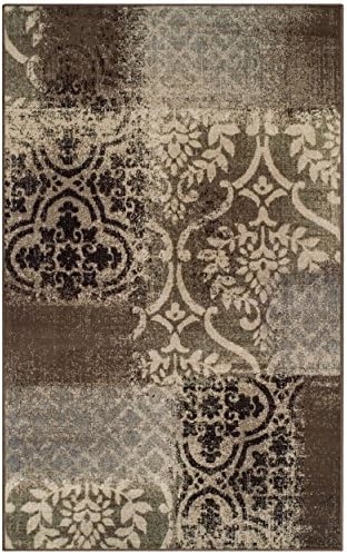 שטיח טלאים של אוסף בריסטול מעולה, שנהב/כחול בהיר, 4 'x 6'