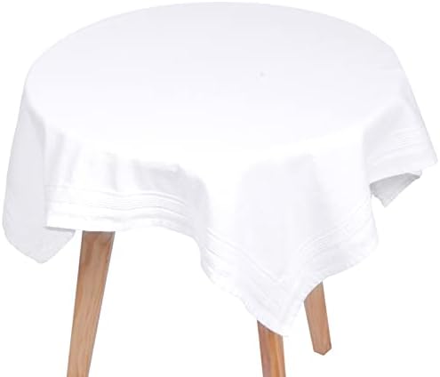 Louthian White Cotton Pinen Jacquard Square שולחן שולחן 30x30 אינץ