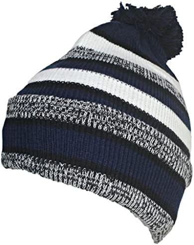 כובעי החורף הטובים ביותר באיכות פסים מגוונים עם כפת אזיקים עם פום גדול
