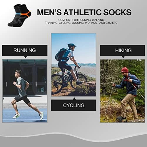 ג ' ונג הואה גברים של שחור 3-חבילה מרופד גרביים, זיעה עמיד-רבעון ספורט ריצה גרבי עבור גברים ונשים, גודל