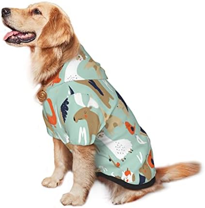 קפוצ'ון גדול של כלב קפוצ'ון גן חיות-אלפבית-חמוד-חמוד-חיות סוודר בגדי חיות מחמד עם מעיל תלבושת