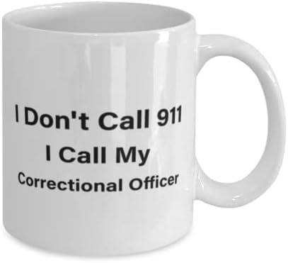 קצין הכליאה ספל, אני לא קורא 911. אני קורא שלי כליאה קצין, חידוש ייחודי מתנת רעיונות כליאה קצין, קפה