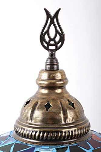 מנורת שולחן טורקית, מנורת שולחן פסיפס מנורת גלובוס מרוקאית תאורה ליד המיטה, גלובוס 7 אינץ ' -