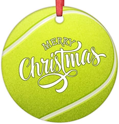 טניס כדור חג המולד קישוטי ספורט חג המולד קישוטי עץ טניס כדור מאהב מתנת קרמיקה עגול אישית חג המולד