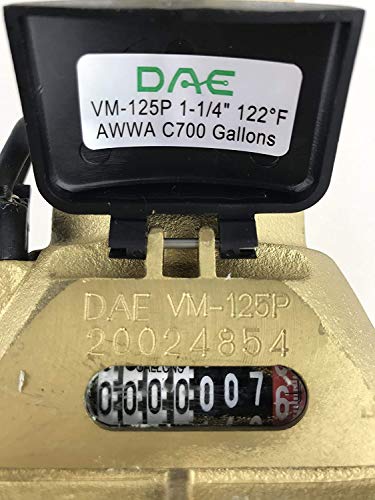 DAE VM-125P 1.25 אינץ 'עקירה חיובית מד מים עם תפוקת דופק, מדידה בגלון, 1.25 צימוד NPT