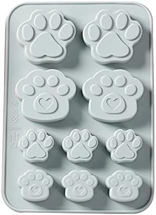טביעות רגל של Blmiede Puppy עוגת סיליקון 10 אפילו כפות חתול בטמפרטורה גבוהה סבון קר תבניות משלימות סוכריות