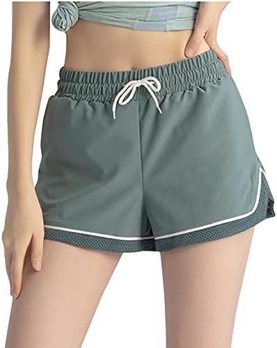 מכנסיים קצרים אתלטי שכבה כפולה בקיץ טרקלין נוח זיעה מכנסיים קצרים מפוספס