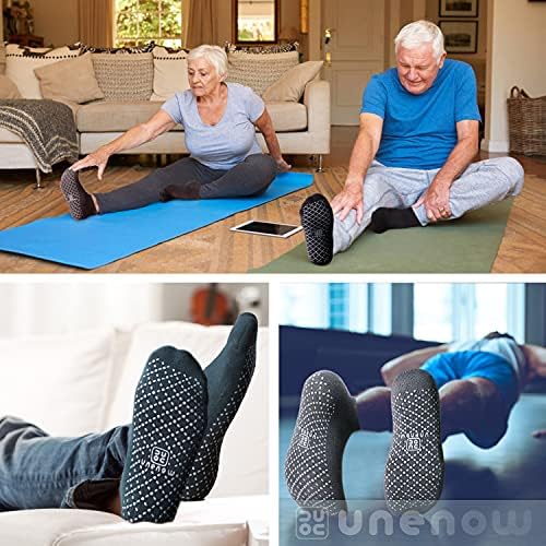 Unenow Unisex ללא החלק גרביים עם כרית ליוגה, פילאטיס, באר, בית ובית חולים