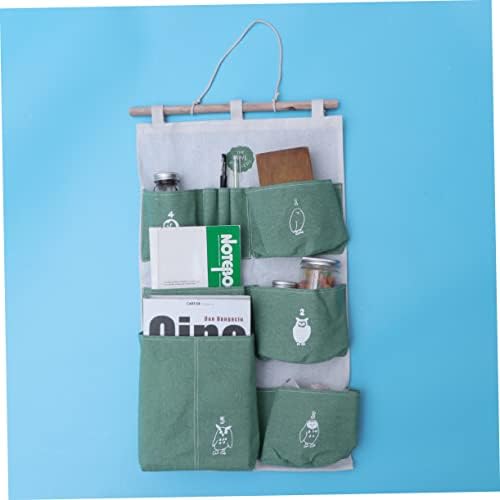 תליית תיק ארגונית שקיות בד אחסון תיק מעל את דלת מגזין אחסון כיסים בית ארגונית קיר תליית תיק ירוק במבוק אחסון