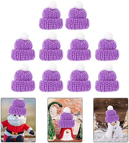 10 יחידות מיני חג המולד כובע חג המולד מיני סריגה כובעי מיני לסרוג סנטה כובעי עבור עשה זאת בעצמך בעבודת יד