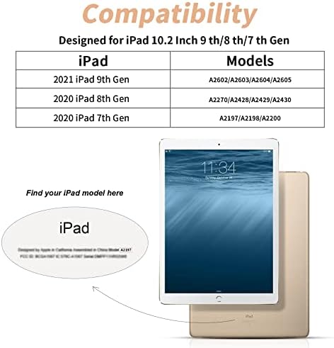 JKSML מארז אחורי שקוף ברור לדור ה -9 של iPad / דור 8 / דור 7 10.2 אינץ