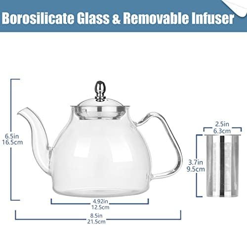 קומקום זכוכית טטווין ו 12 אורזים באופן פרטני מתנה לתה פורח לחובב תה