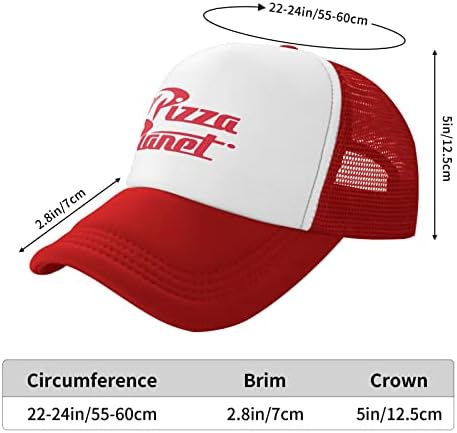 פיצה כובע נהג משאית כובע בייסבול כובע אבא כובע רשת כובע יום הולדת מתנה מתכוונן גודל אדום