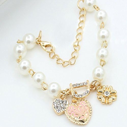פונפיסאי חנות אופנה זהב מצופה נשים של תכשיטי קריסטל לב צמיד פרל צמיד חם