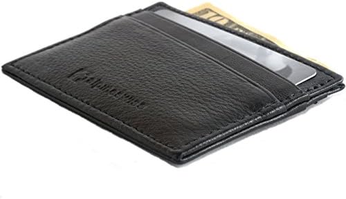 אלפיני שוויצרי כיס קדמי ארנק מינימליסטי סופר דק 5 כרטיס ארנק עור אמיתי