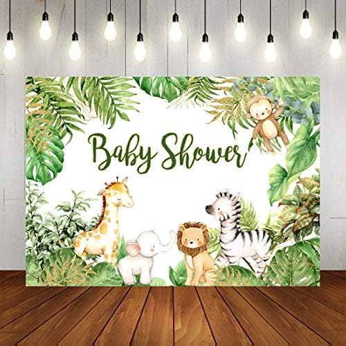 ספארי חיות תינוק מקלחת רקע ג ' ונגל תינוק מקלחת צילום רקע ספארי תינוק מקלחת מסיבת קישוטי עבור ילד