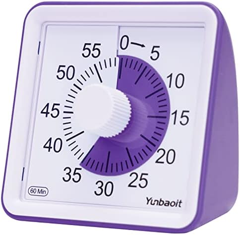 טיימר אנלוגי חזותי, שעון ספירה לאחור,ללא תקתוק חזק, כלי ניהול זמן לילדים ומבוגרים