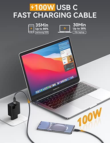 100W USB C ל- USB C כבל, IDSONIX 20V/5A PD סוג C טעינה כבל טעינה - 1.6ft, עבור MacBook Mac, iPad Pro 11 12.9