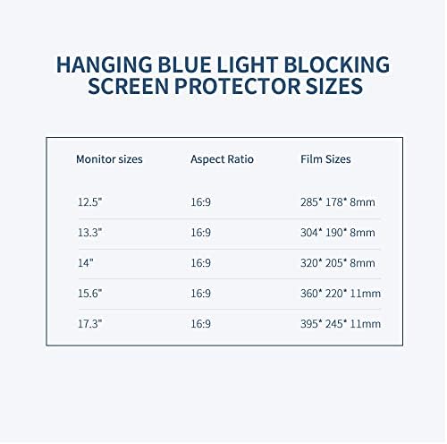 מחשב נייד Huiop מגן מסך חסימת אור כחול חוסם סרטים אנטי-טרנסמנטנסים עבור 14 '' מחשב נייד עם יחס גובה 16: