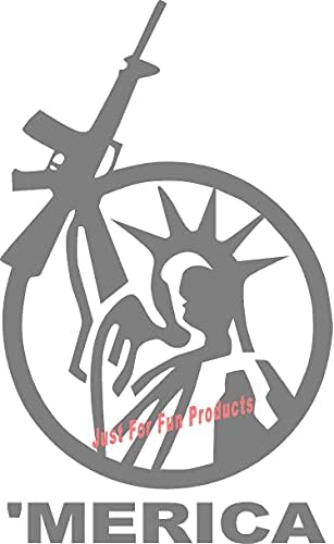 רק בשביל הכיף 6 X 3.75 'פסל של חירות אמריקה אמריקה פטריוט אקדח ויניל מתה מדבקת מדבקות, חלונות, מכוניות, משאיות,