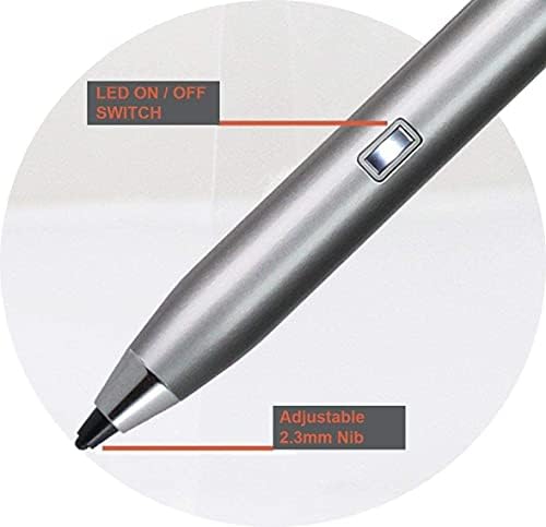Navitech Silver Point Point Digital Active Stylus Pen - תואם ל- Oppo Find Find X3 Smartphone