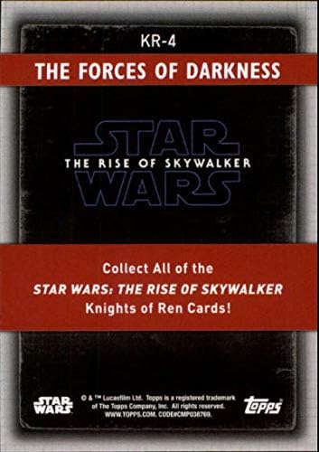 2020 Topps מלחמת הכוכבים עליית Skywalker סדרה 2 האבירים של רן KR-4 כוחות כרטיס המסחר של החושך