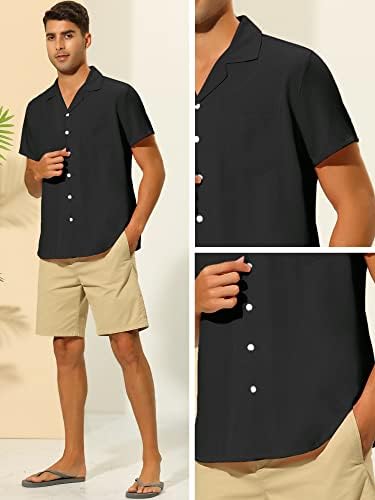 לארס אמדאוס חולצות קיץ לחצאי צווארון מחנה גברים, שרוולים קצרים חולצות הוואי