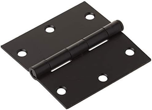 12 חבילה - קוסמות דלת שחורה שטוחה ציר בגודל 3.5 אינץ 'x 3.5 אינץ' עם פינות מרובעות - 37625