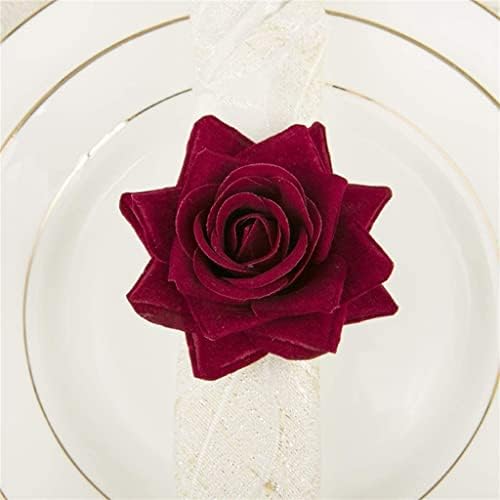 GKMJKI 10 יחידות צורת אדום צורה אדומה אבזם מפית מפית טבעת מפלגת חתונה מסיבת שולחן מלון תפאורה