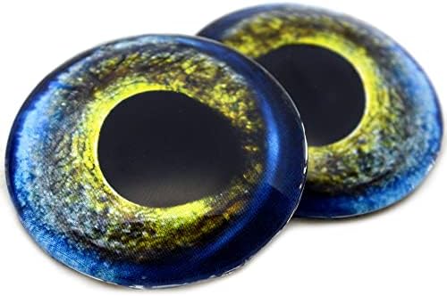 העיצובים החרוזים של מייגן מוריי צלופח עיני זכוכית זכוכית ריאליסטית כחולה ירוק כחול צהוב 6 ממ עד