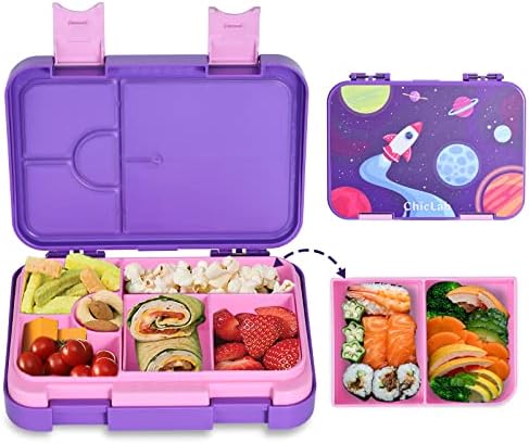 קופסת ארוחת צהריים של צ'יקלב בנטו לילדים - אטום לייל 6 תאים קופסת ארוחת צהריים של בנטו לילדים - אידיאלי לגילאי