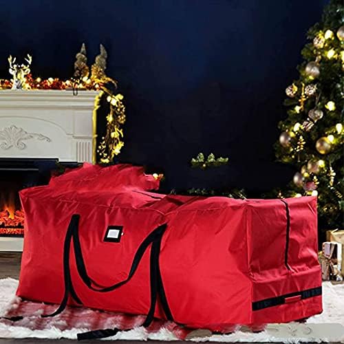 שקית אחסון עץ חג המולד-בד אוקספורד 600 ד עם גלגלים ידיות מחוזקות עמידות רוכסן כפול, אחסון עצים