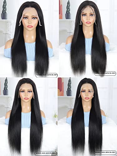 אדם תחרה פאות תחרה מול ארוך ישר שיער טבעי פאה עבור שחור נשים