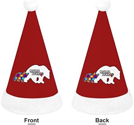 מצחיק אמא דוב אוטיזם מודעות חג המולד כובע רך קטיפה סנטה כובע מצחיק כפה עבור חג המולד לשנה חדשה חגיגי מפלגה