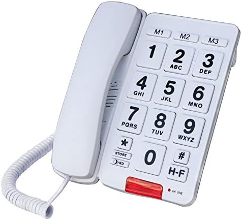טלפון חוט כפתור גדול של Homanda עם זיכרון מגע אחד מחדש אחד לקשישים בכירים כפתור גדול טלפון קווי