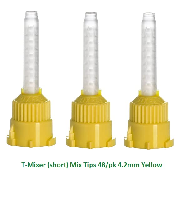 מוצרים אמריקאים 48 / מיקסר שיניים ביצועים גבוהים לערבב טיפים 48 / 4.2 ממ צהוב שיניים פנים אוראלי לערבב