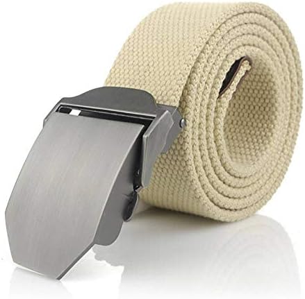 Cinturón de lona -cinturón de lona caqui en blanco hebilla de aleación sólida nylon milit