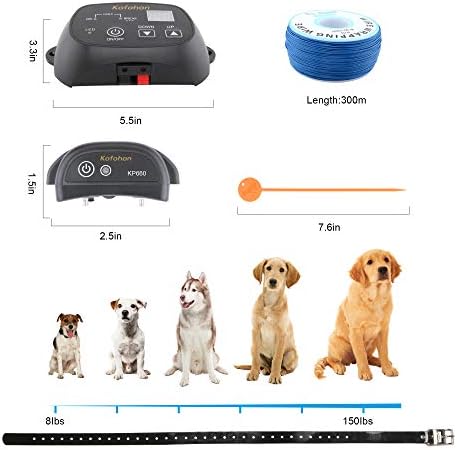 צווארונים אלקטרוניים של Kofohon להכשרת בעלי חיים במערכת גדר כלבים חשמלית, גדר חיצונית של PET חשמלית