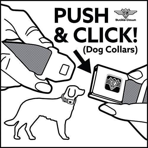 צווארון כלבי חגורת בטיחות אבזם - פנס ירוק זוהר ירוק זוהר עם טקסט - 1 רחב - מתאים לצוואר 15-26 - גדול