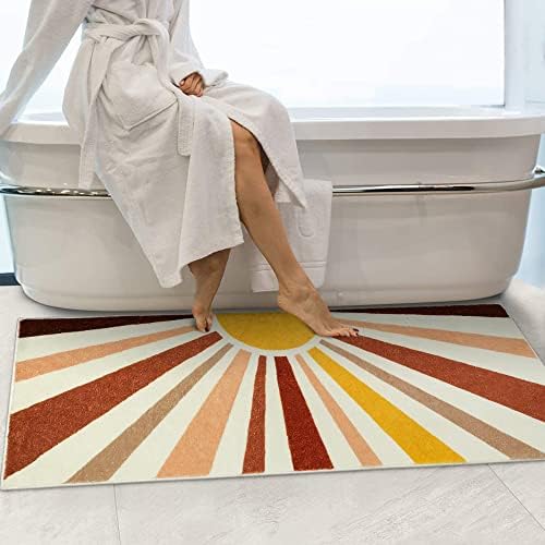 שטיחי רץ אמבטיה של Lukinbox Boho, שטיחי אמבטיה רטרו ארוכים בגודל 18 x 47, מחצלות אמבטיה רטרו